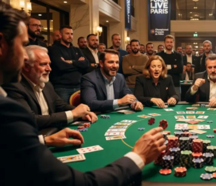 Ambiance d'un événement de poker live en plein jour, avec tables et joueurs concentrés.