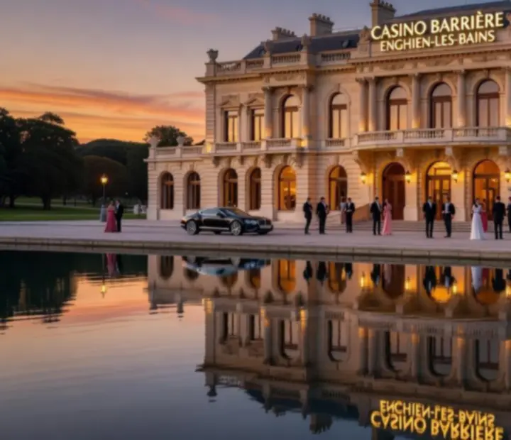 Fa&ccedil;ade illumin&eacute;e du Casino Barri&egrave;re Enghien-les-Bains