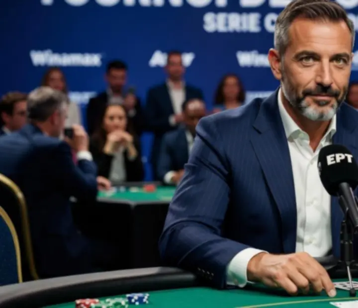 Joueur de poker français en pleine réflexion à une table de tournoi live