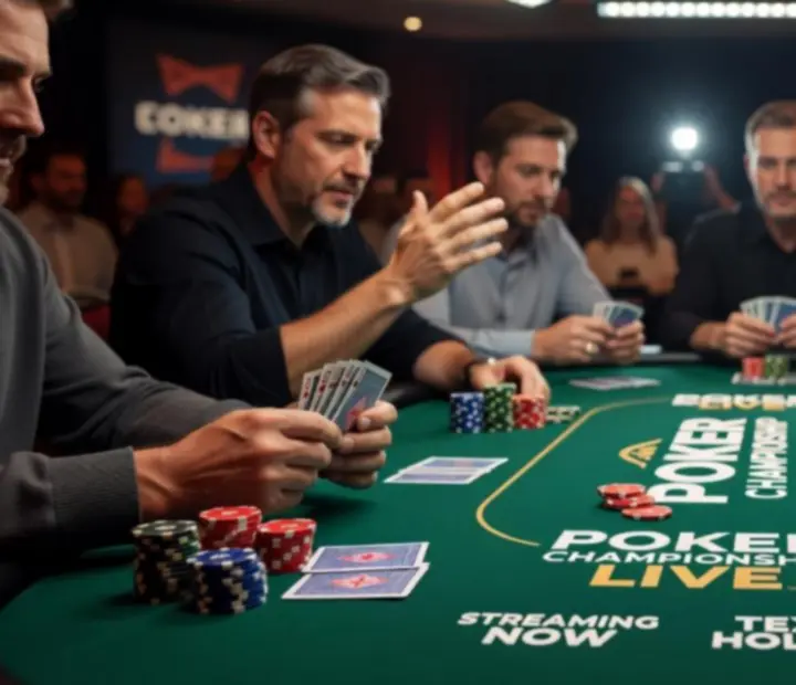 Table de poker filmée lors d’un reportage live