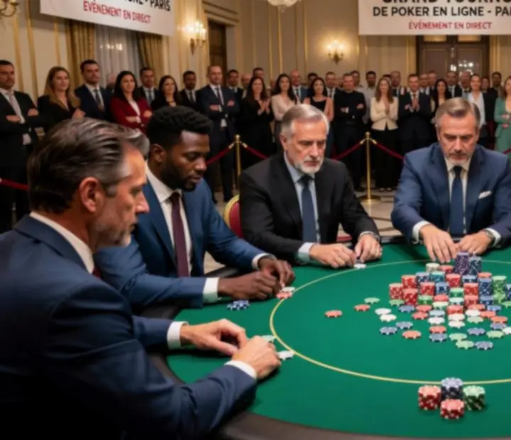 Action intense lors d'un grand tournoi de poker live en France